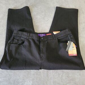 Catherines Right Fit Womens Jeans 22WP Plus Petite Capri Curvy Zip CAP37E